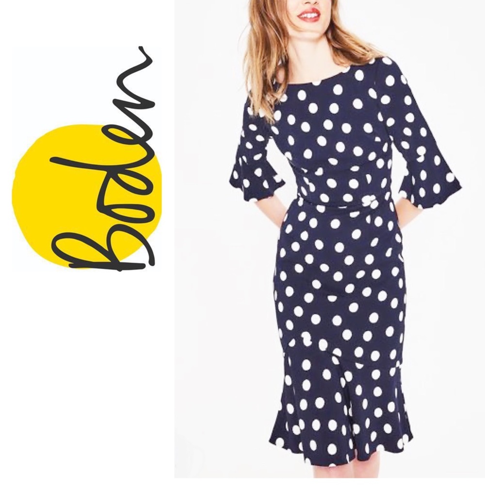 ⭐️ NEW BODEN navy dress 12 long (16 UK). Fully lined, beautiful. FREE SHIPPING